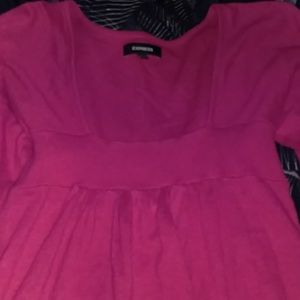 Pink square neck sweater